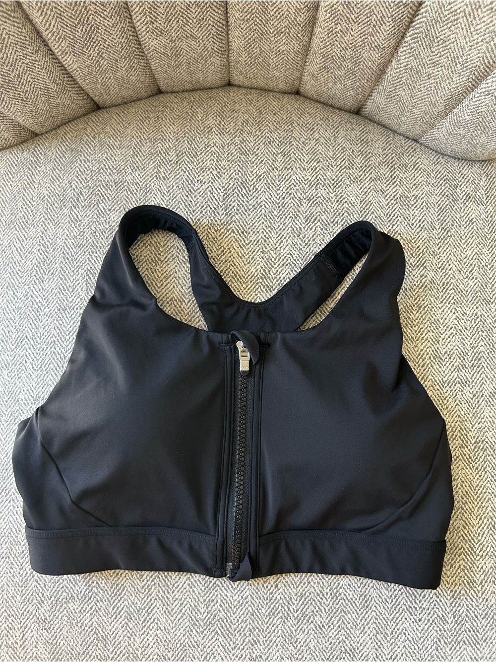 Athleta Front-Zip Black Sports Bra - Women Intimates & Sleepwear.Size small